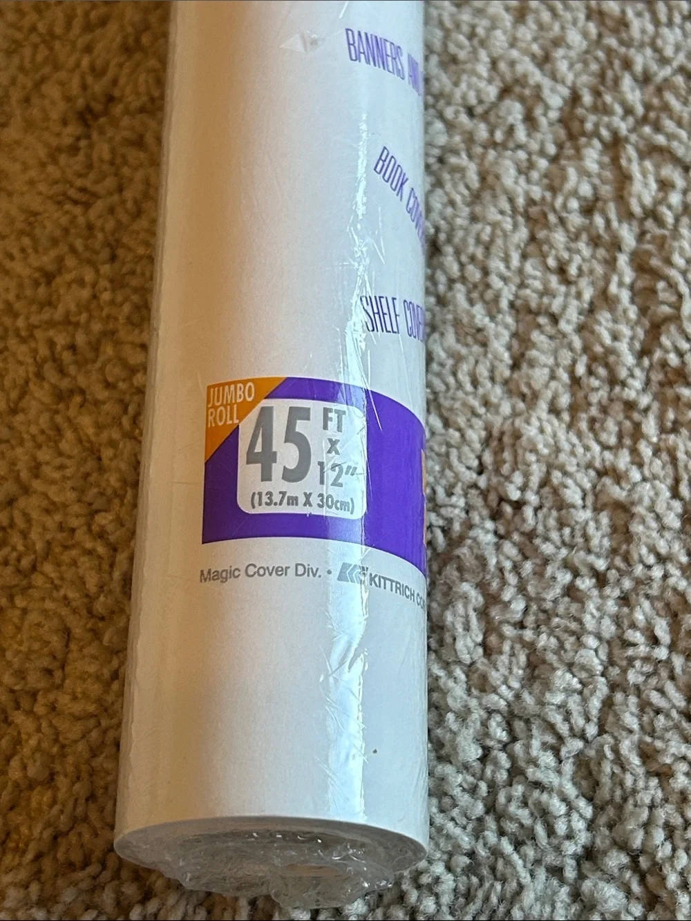 White Bond Non-Adhesive Paper Jumbo Roll 45 FT x 12